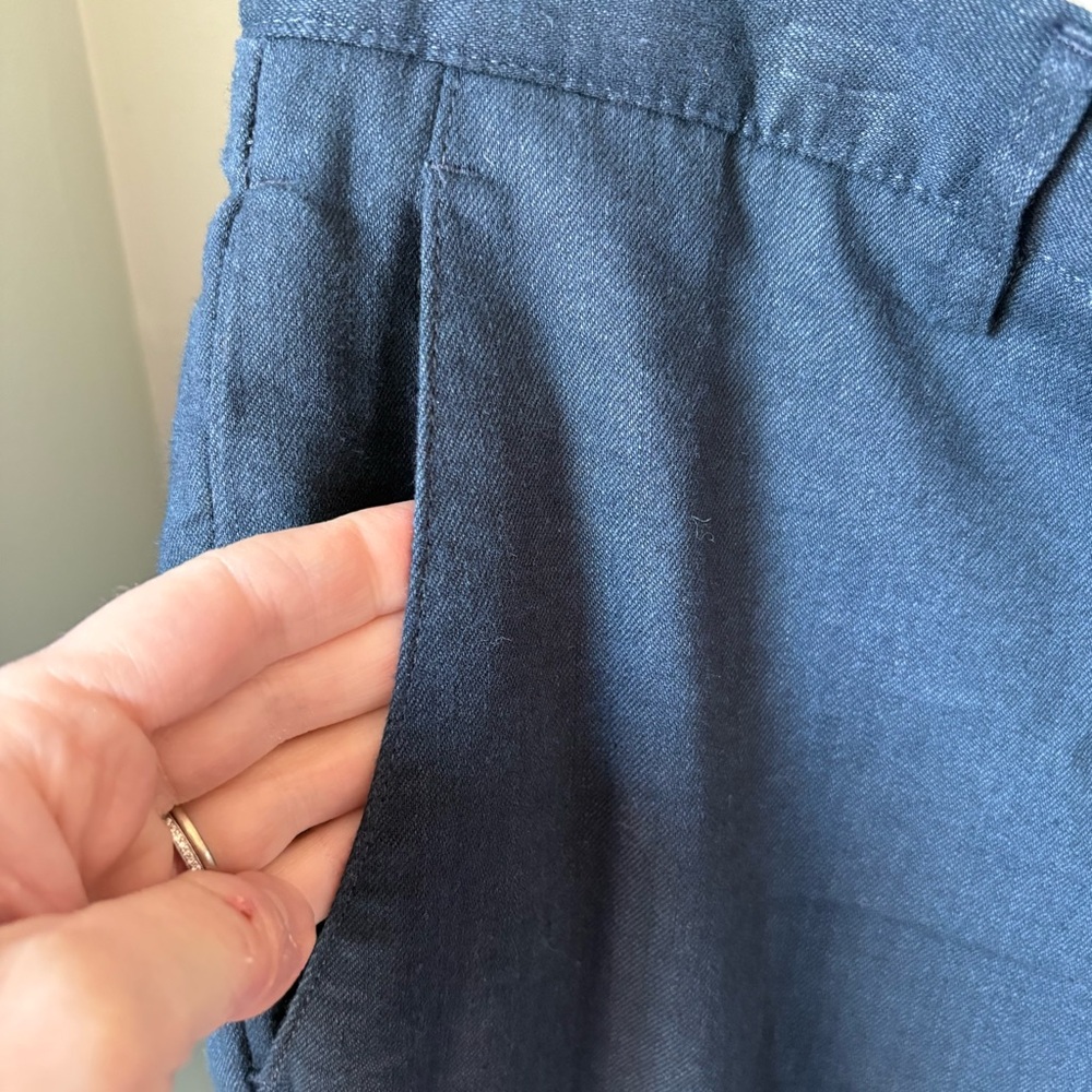 Club Monaco Connor Modern Slim Fit Linen Blend Pants Navy Blue Sz 31/32 - 1713 - Picture 3 of 9